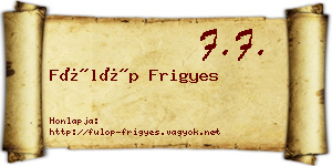 Fülöp Frigyes névjegykártya
