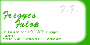 frigyes fulop business card